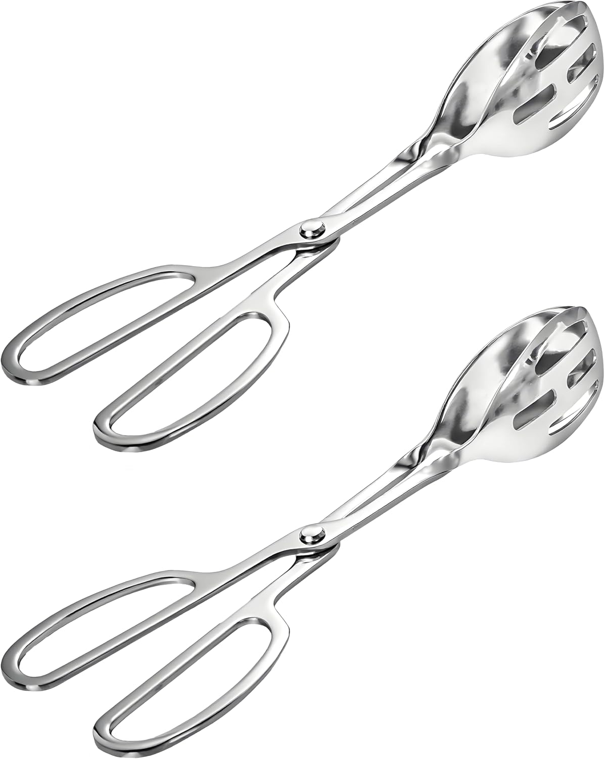 Kitchen Tongs for Cooking for Buffet Party Catering - Stainless Steel Salad Tongs for Food Bread Cake Bake Dessert, 10-Inch Serving Tongs for Grill, Steak, Barbecue, Scissor Design (1 Pack)