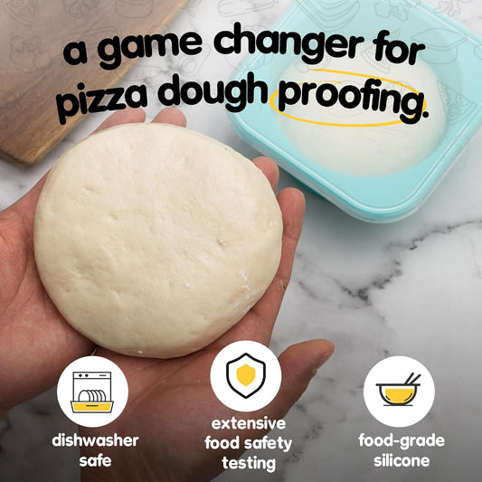 Stackable Silicone Artisan Pizza Dough Proofing Proving Containers with Lids-2/3/4/5 pack-500ml portion (Spacegrey, 2 PACK)