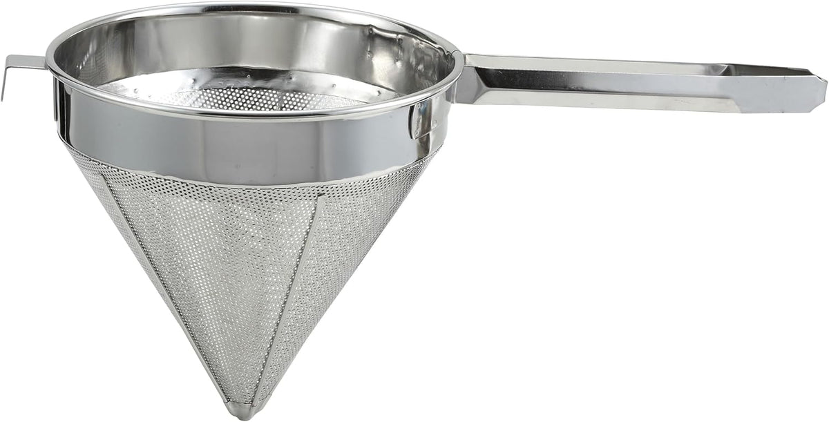 Winco China Cap Strainer, 8-Inch Diameter, Fine Mesh, Medium, Stainless Steel