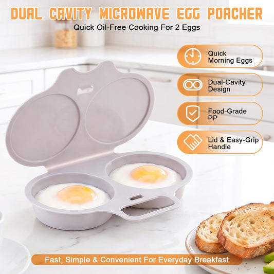 Microwave Egg Poacher for Quick 2 Egg Breakfast