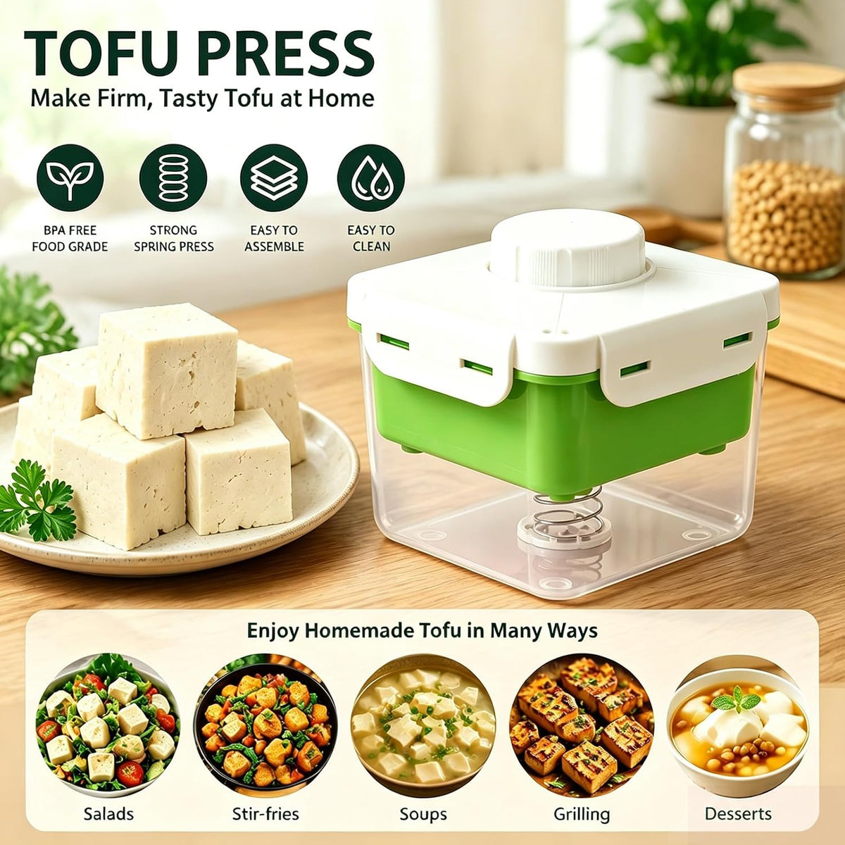 Tofu Press Powerful Adjustable Extra Firm Tofu