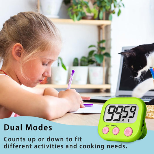 Lasubst Digital Kitchen Timers, Classroom Timers for Kids Teachers, 6 Color