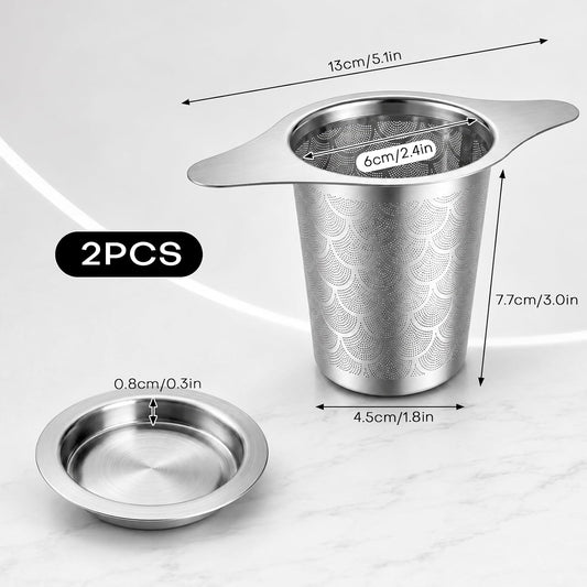 2 Tea Infuser Stainless Steel Mesh Strainer for Loose Leaf Tea