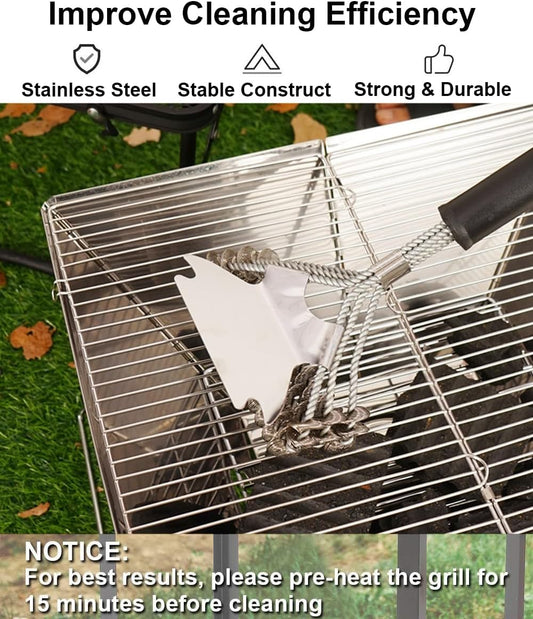 Grill Brush Grill Cleaning Kit, Grill Cleaner BBQ Grill Accessories Grill Rescue Brush Grill Brush Bristle Free, Grill Brush for Outdoor Grill BBQ Brush for Grill Cleaning (D23)