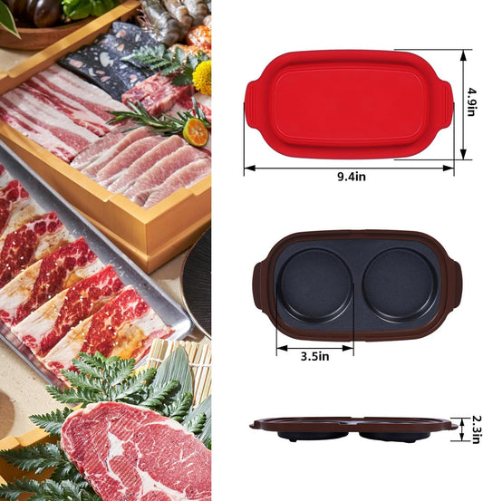 Microwave Egg Cooker with Lid Quick Heat Microwave Egg Poacher & Frye (Red)