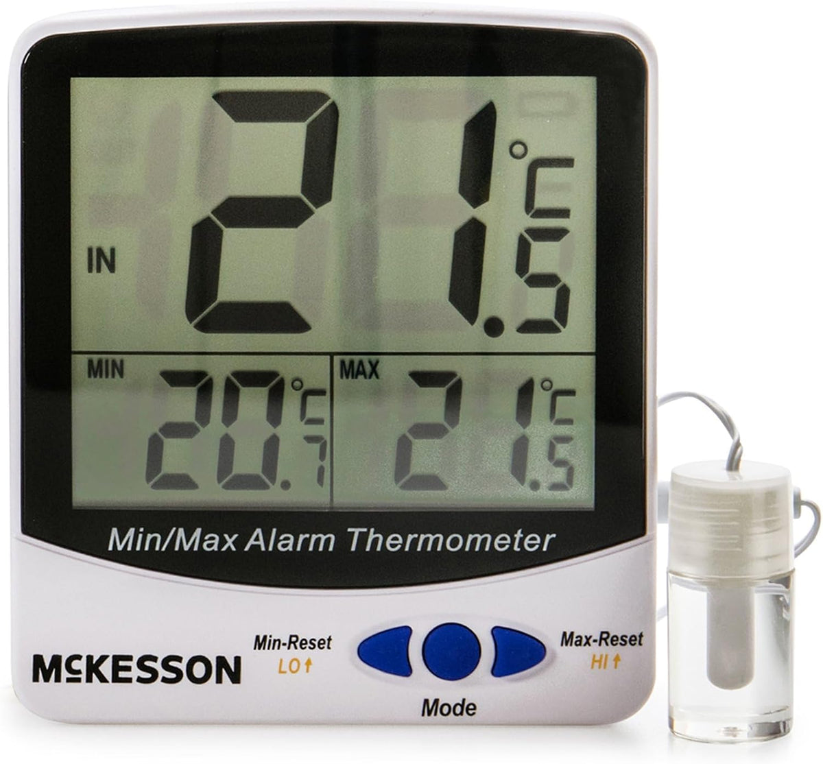 McKesson Refrigerator/Freezer Thermometer with Triple Display, Large, 1 ct