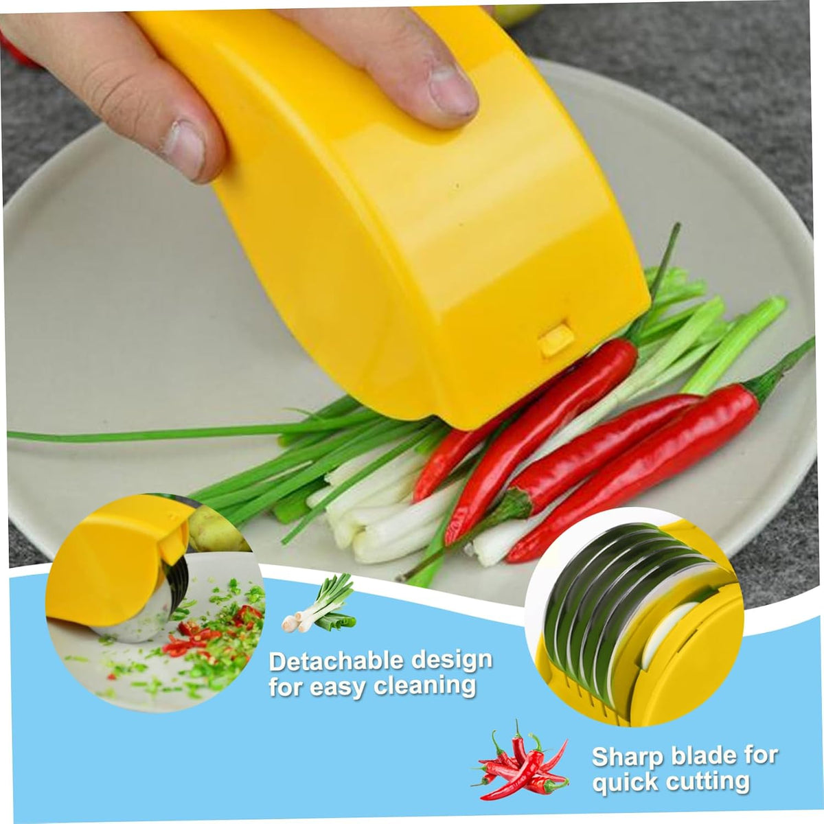 Cilantro Chopper, Herb Roller with 6 Stainless Steel Blade, Manual Herb Chopper, Detachable Washable Herb Cutter, Portable Herb Choppers for Cilantro Scallion Parsley