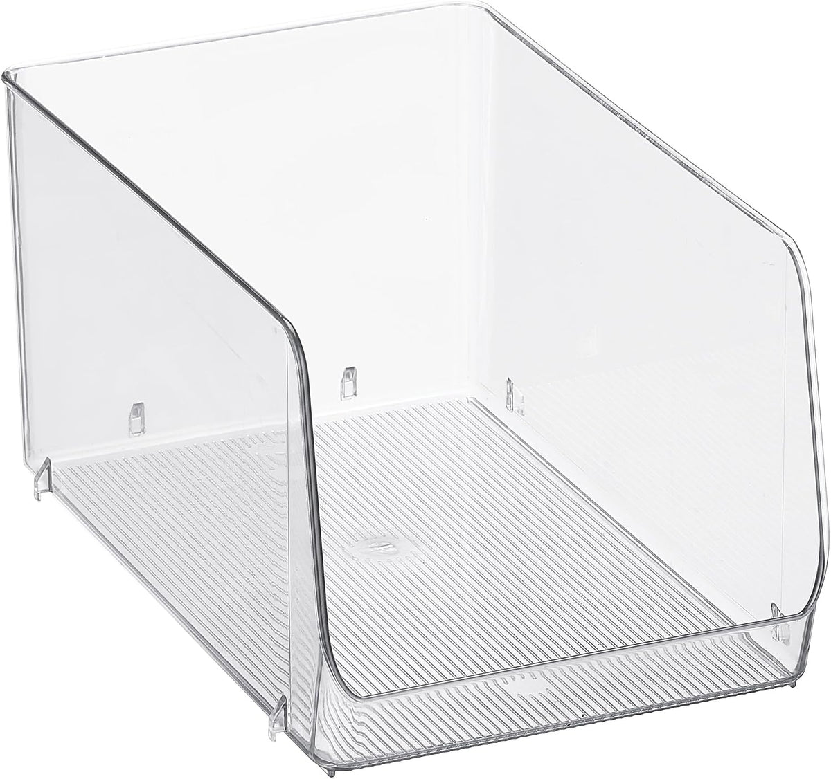 iDesign Clear Plastic Stackable Storage Bin, 2-Pack | Open Front, Easy Access Organizer, For Pantry or Cabinet