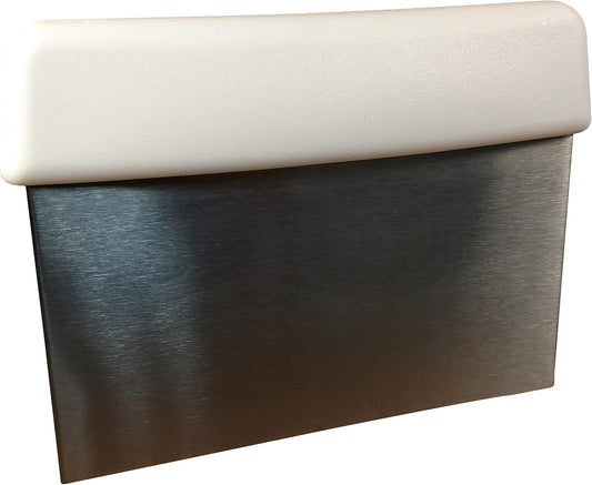 Professional Bench & Dough Scraper Stainless Steel with Textured Grip White Handle Food Service Knives