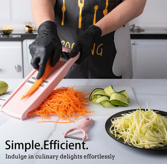 NACOLUS Mandoline Slicer for Kitchen Slicer Vegetable Cutter 5 In 1 Veggie Slicer Potato Slicer waffle fry cutter Hot Swap Mandolin with Peeler for Vegetables Carrot Shredder Cucumber Slicer - Pink