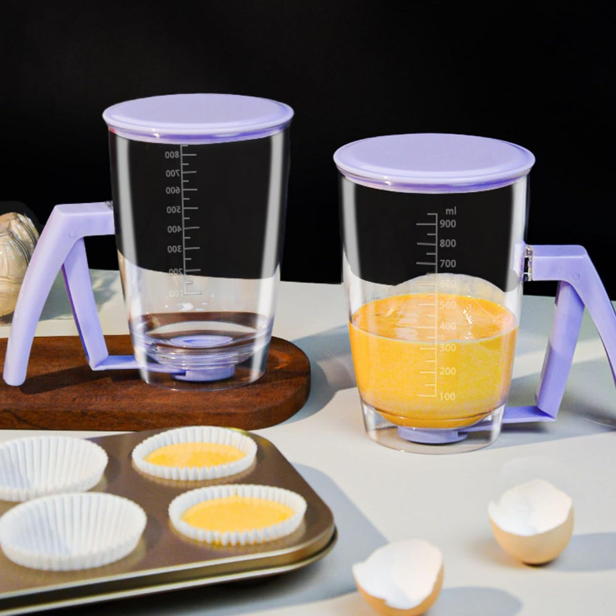 Pancake Batter Dispenser with Squeeze Handle, Purple
