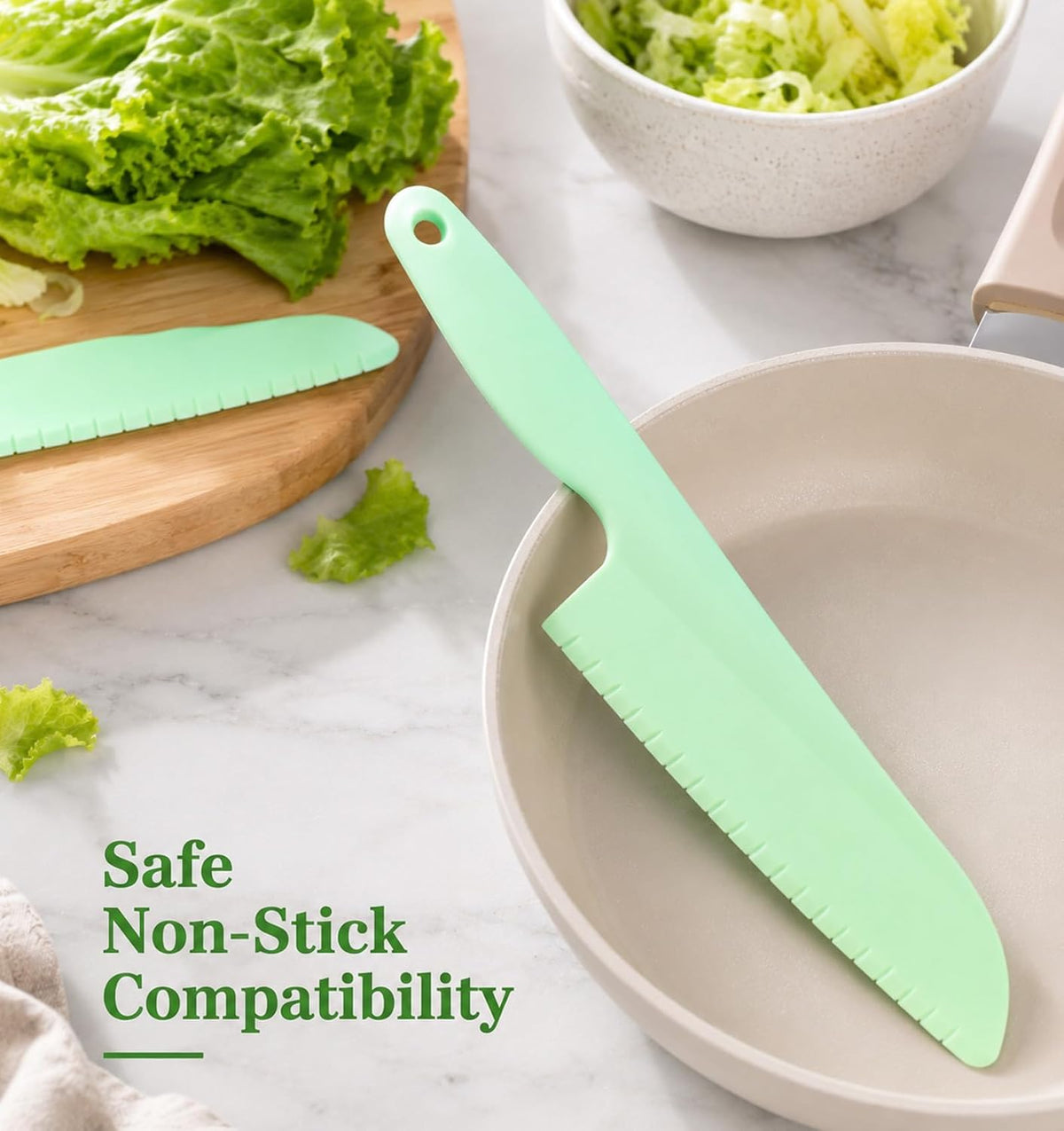 2 Pcs Lettuce Knife to Prevent Browning, Plastic Lettuce Knife, Dishwasher