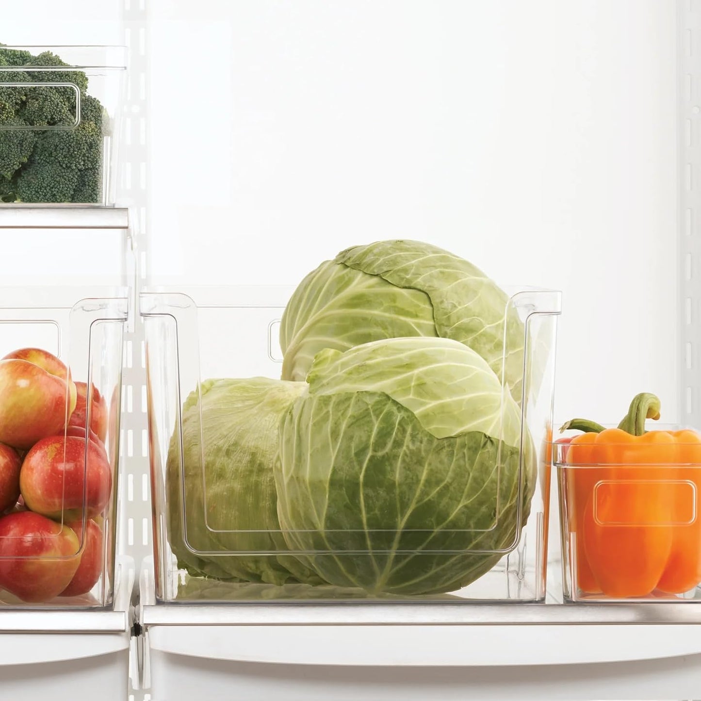 Clear Plastic Extra Large Deep Open-Front Kitchen Pantry Organizer Bins, 12x10.5x8 Inch, with Handles, BPA Free