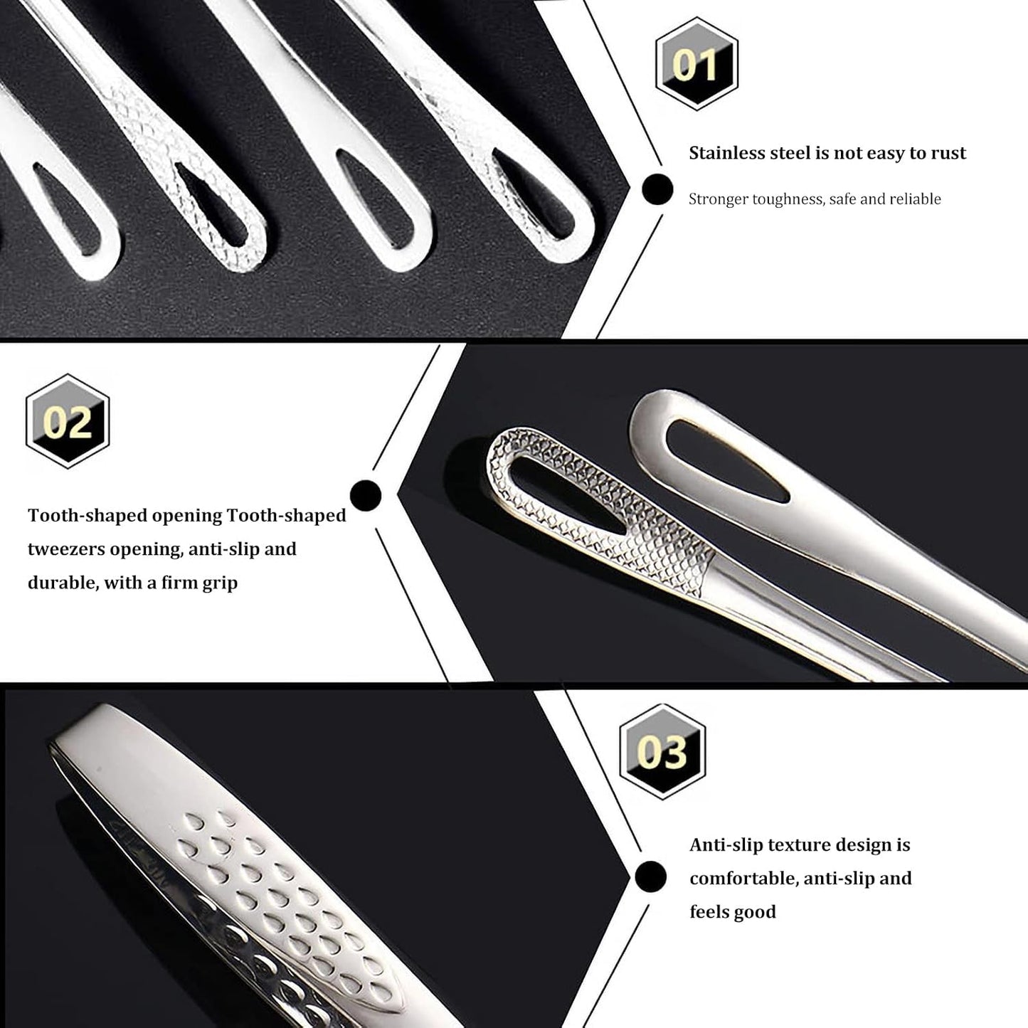 Chef Tweezers - Multipurpose Culinary Plating Tweezers, Stainless Kitchen Precision Tongs | Anti Rust Food Handling Tool, Cooking Garnish Placement Accessory, Barbecue Serving Control Tongs