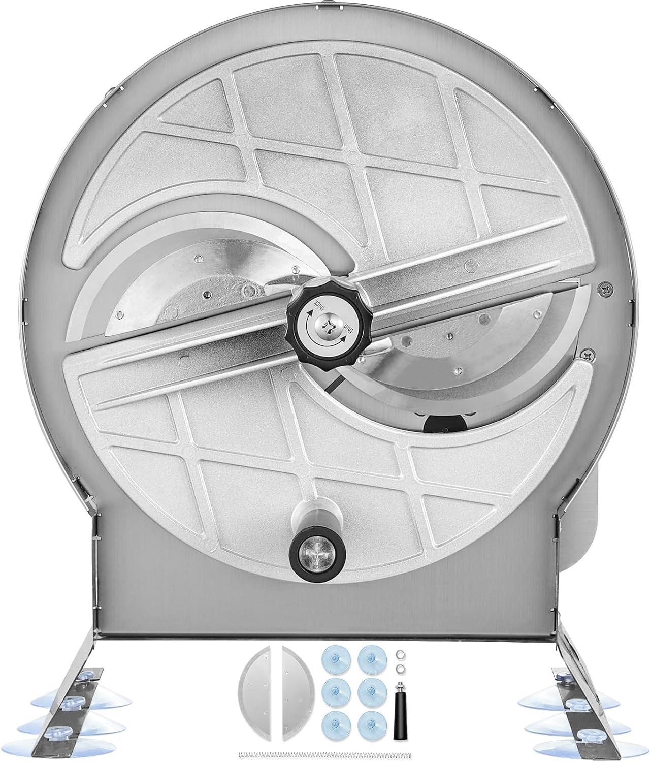 VEVOR Manual Vegetable Fruit Slicer, 0-0.5"/0-12mm Thickness Adjustable Commercial Slicer Machine, Stainless Steel Food Cutter Slicing Machine with 2 Spare Blades, for Potato, Cucumber, Lemon, Tomato