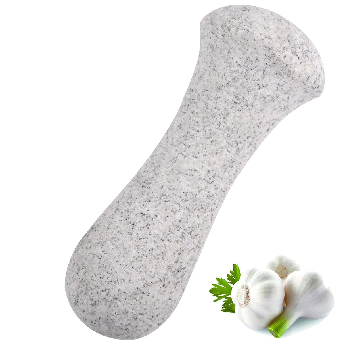 Tianman Marble Replacement Pestle 5.9" Length Polished, Use Pestle on Both Ends (Only Pestle Mortar Not Included) (Grey Marble Polished)