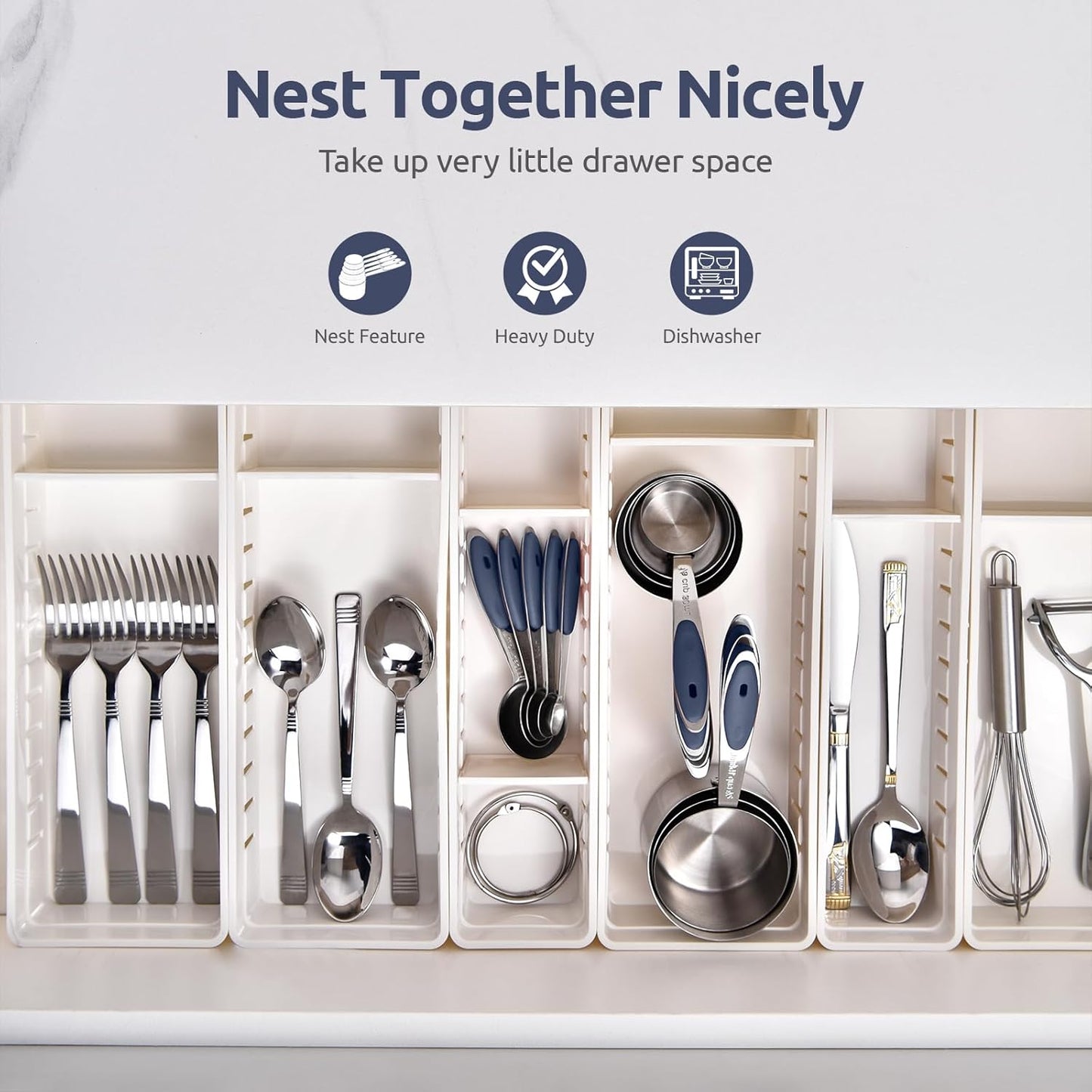 U-Taste 12 Piece Measuring Cups and Spoons Set in 18/8 Stainless Steel : 7 Measuring Cups & 5 Measuring Spoons