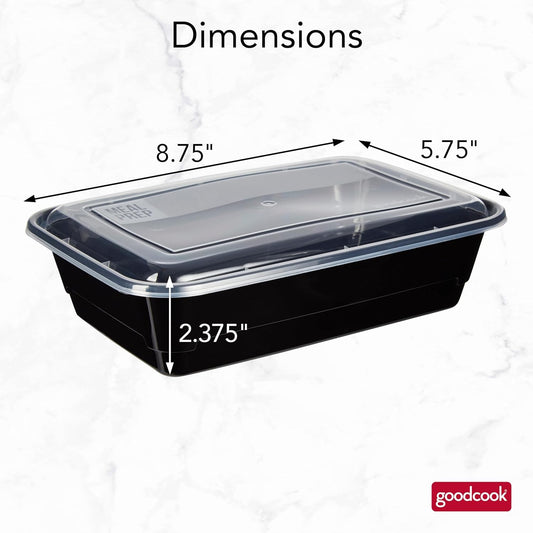 GoodCook Meal Prep Containers, Single Compartment 10-Pack