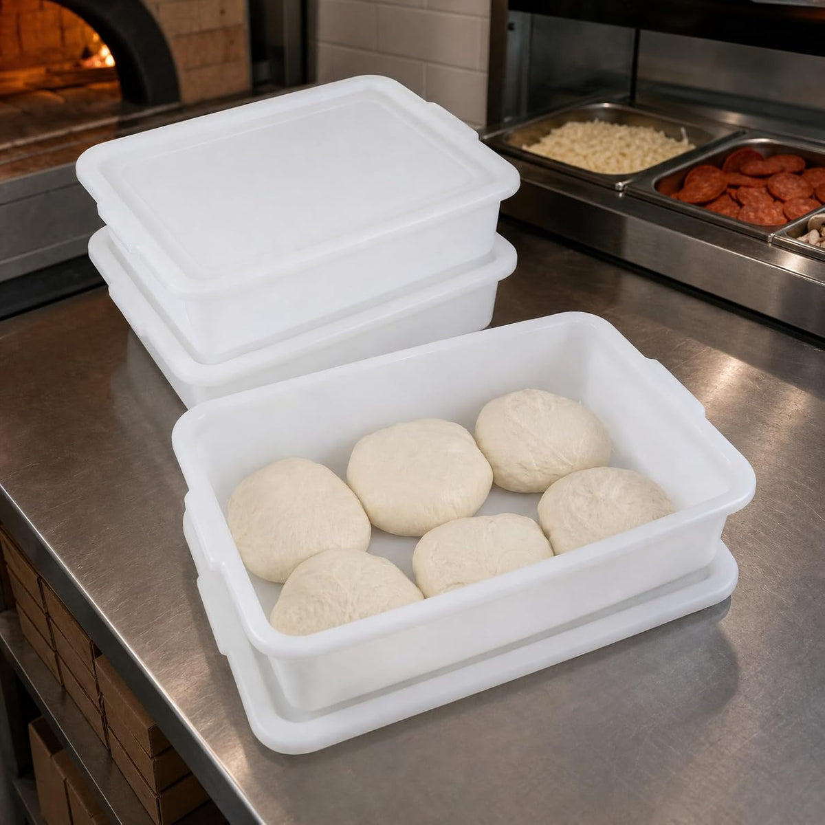 Pack of 3 Pizza Dough Proofing Box, Sourdough Proofing Containers
