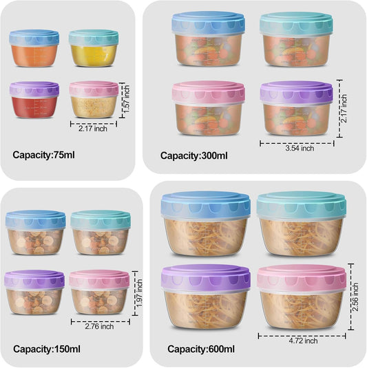 32 PCS Food Storage Containers with Lids (16 Containers & 16 Lids), Unbreakable Storage Bowls With lids, BPA Free Meal Prep Containers Set, Dishwasher & Microwave Safe
