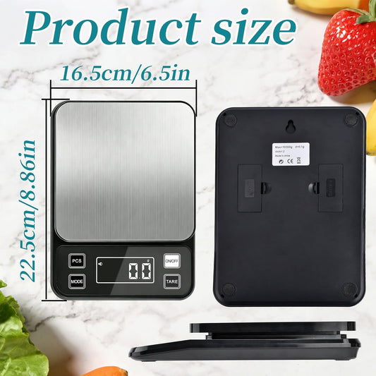 Digital Food Scale, 22lb Waterproof Kitchen Scale, 304 Stainless Steel Platform, Type-C Rechargeable & Backup Battery Mode, Gram Scale for Meal Prep, Coffee