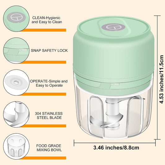 Garlic Chopper, 250ML Garlic Mincer, Electric Mini Food Processor