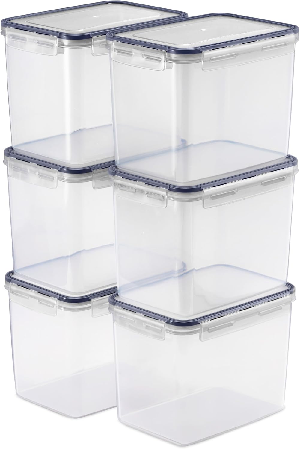 Sorbus Food Storage Containers - Pack of 4 - Air Tight, Four-Way Snap Lids Keeps Food Fresh - Store Cereal, Pasta, Flour, Nuts, Candy - Durable Plastic Kitchen Pantry Bins