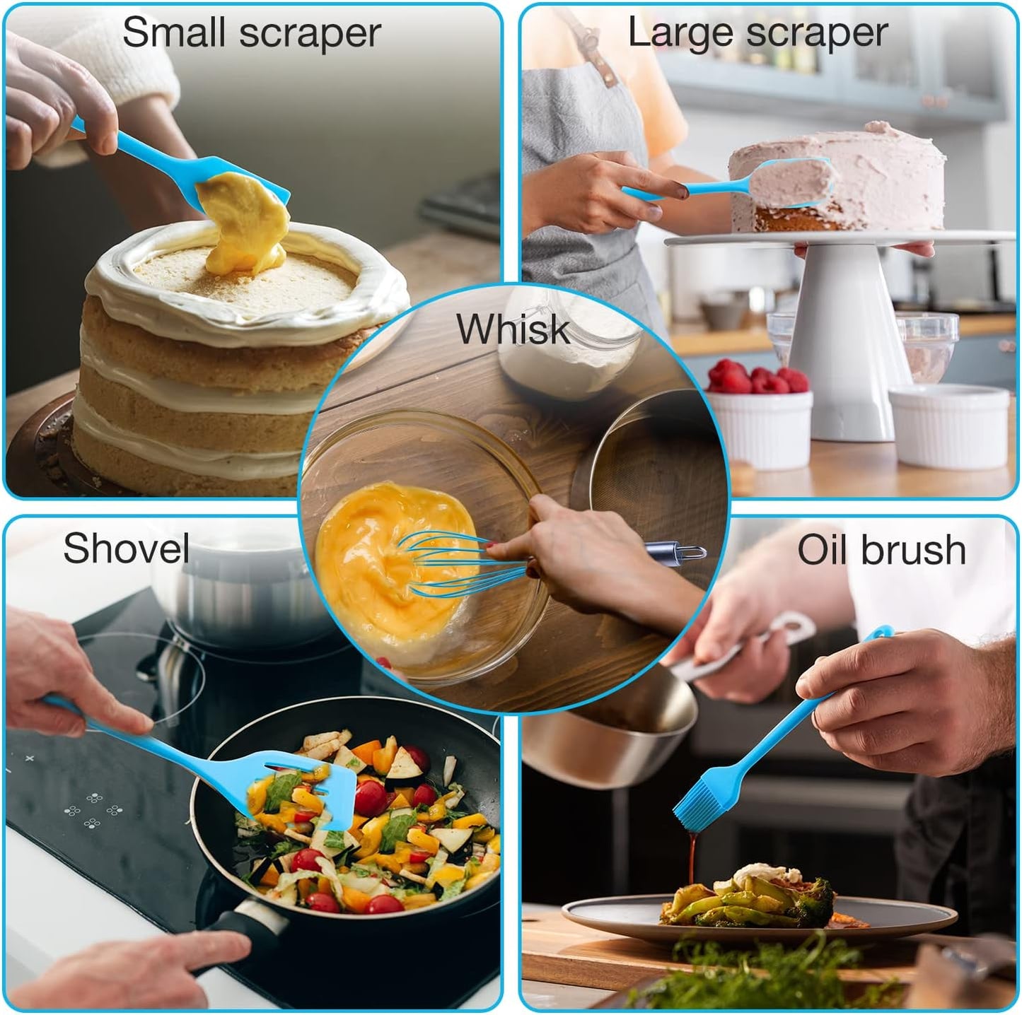 13 Pcs Mixing Bowls Set, RV Camping Accessories Set, Apartment Kitchen Gadget Easy Storage, Inculding Measuring Cups Colander Sifter Large Bowl Whisk Scraper, Great for Cooking and Baking, No BPA