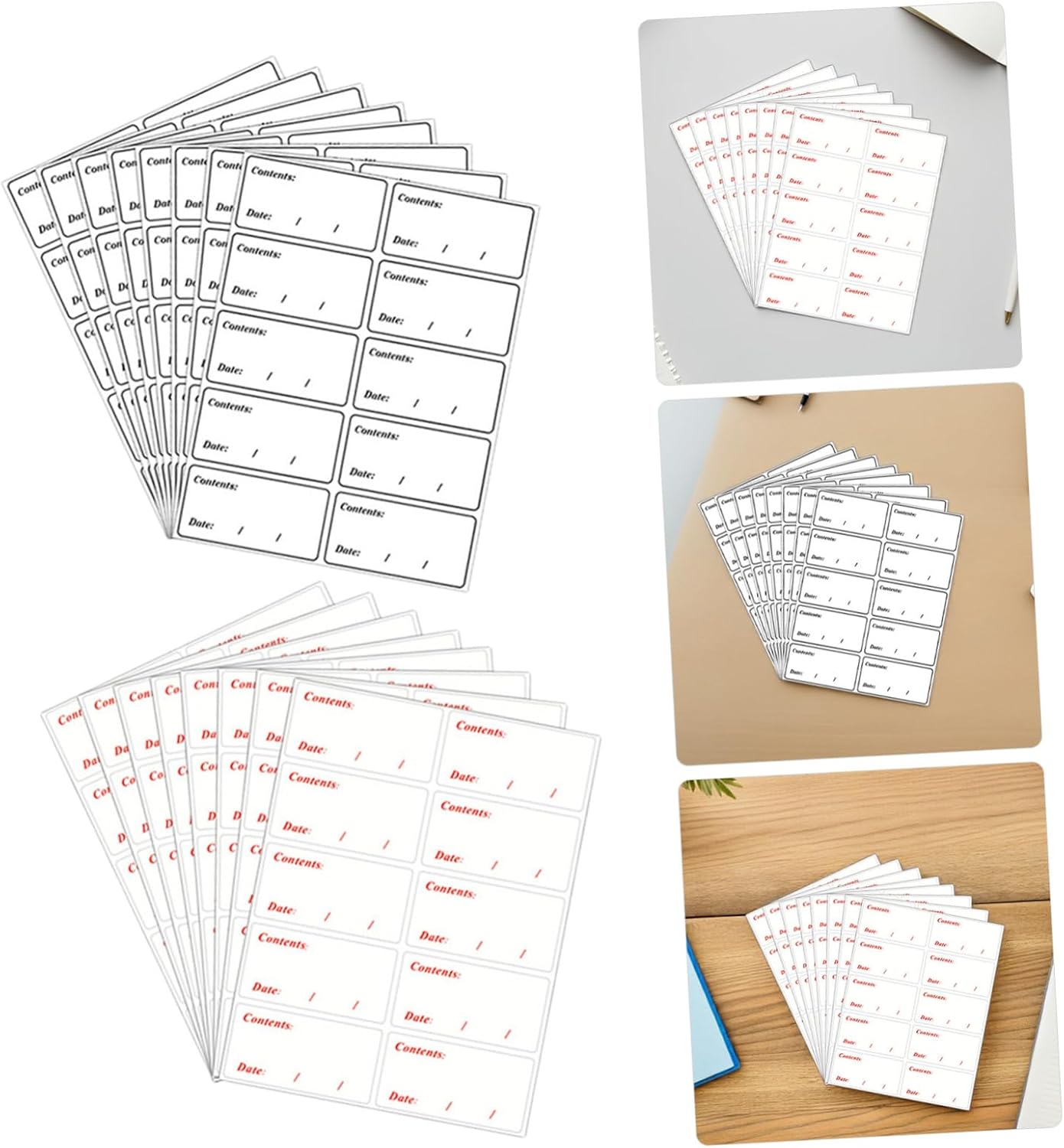 Waterproof Food Label Stickers 400pcs PVC Removable Food Date Labels for Kitchen and Refrigerator Storage Black and Red for Home and Restaurant Use