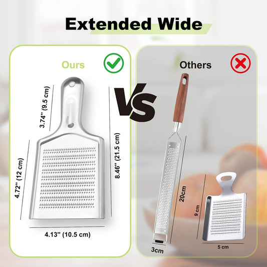 Ginger Grater Tool, Stainless Steel Grater Rustproof 8.46"x4.16" Large Size Ginger Grinder for Fine Grate, Dishwasher Safe Kitchen Tool for Garlic Cheese, Nutmeg, Vegetables & Citrus Zesting