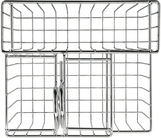 G.E.T. 4-21699 Chrome Four Compartment Condiment Caddy Metal Specialty Servingware Collection, 8" x 7" x 9" Tall, Chrome