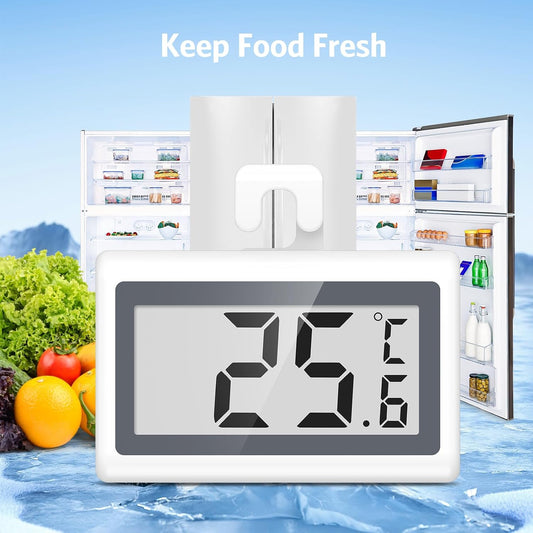 Digital Refrigerator Thermometer, AMIR Upgraded Freezer Thermometer, LCD Display & Magnetic Back for Refrigerator, 2 Pack Fridge Thermometer for Home, Kitchen