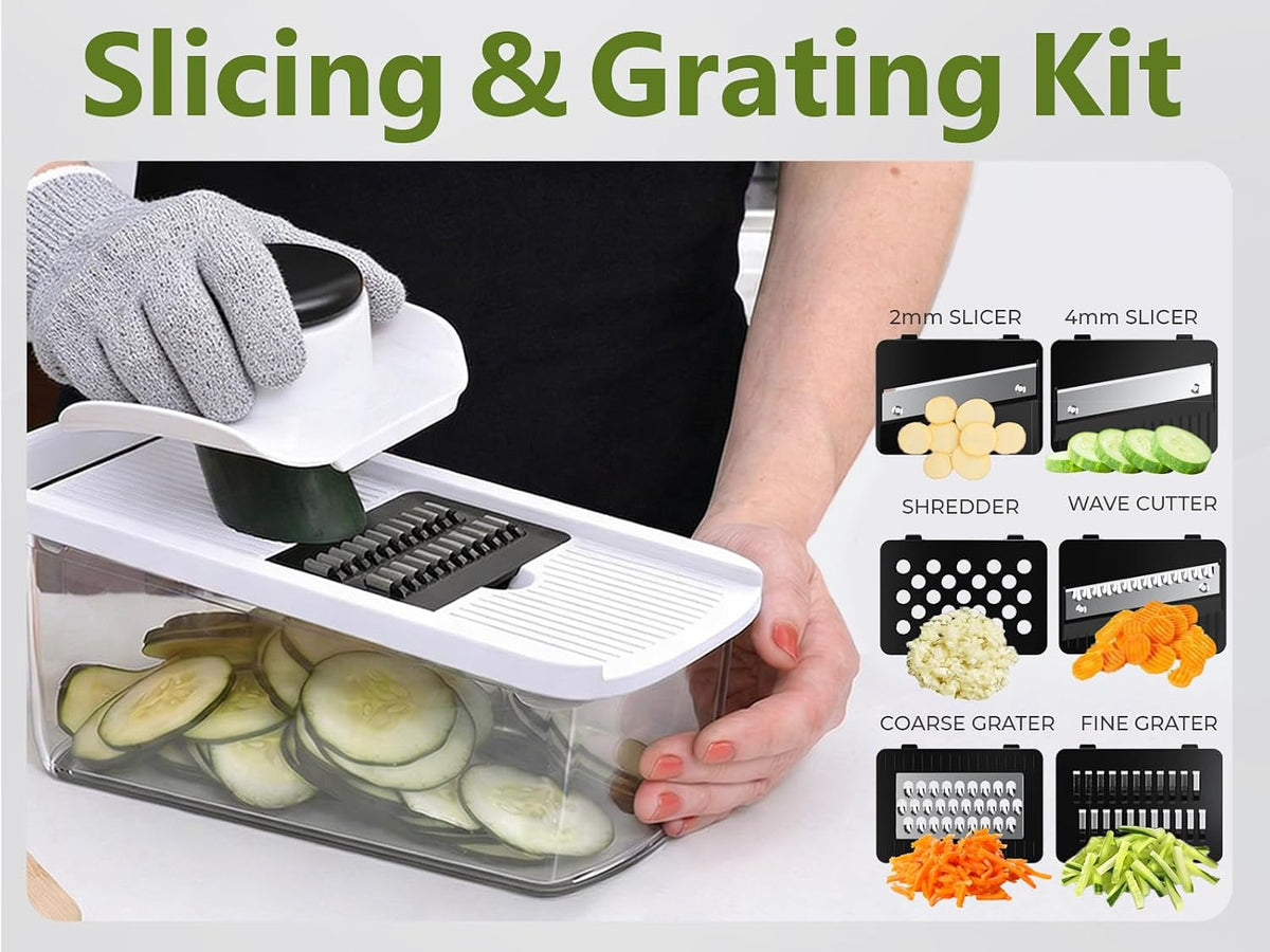 Multifunctional Vegetable Chopper & Mandoline Slicer, Veggie Chopper
