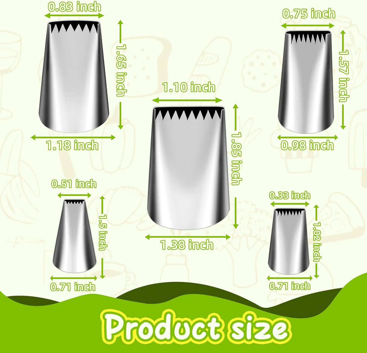 Suuker 5 Pieces Basketweave Piping Tips Set