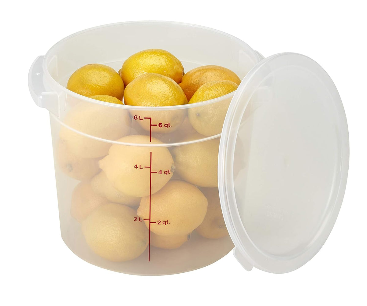 Cambro RFS6PP190 6 Qt Round Container Wirh RFSC6PP190 Translucent Lid