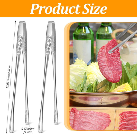 Kifmurase 20Pcs 11 Inches Kitchen Tweezers, Stainless Steel Korean BBQ Grill Tongs, Japanese Barbecue Tongs for Cooking, Cooking Clamp Tools for Grilling, Fish, Salad, Steak, Barbecue