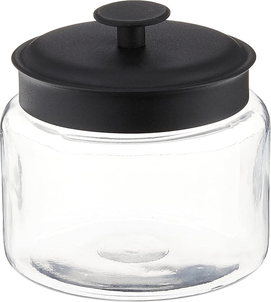 Anchor Hocking FBA_COMIN18JU056847 3-Piece Montana Jar Set, Multi (Set of 3), Black Metal
