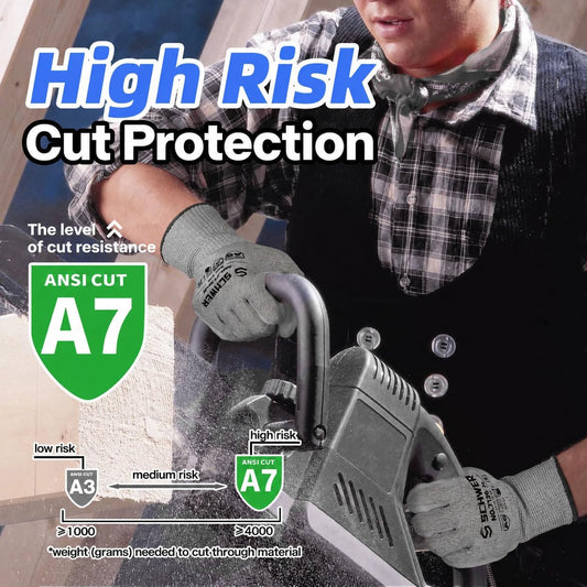 Schwer 3 Pairs A6/A7 (Send Randomly) Cut Resistant Work Gloves, CR7120, L