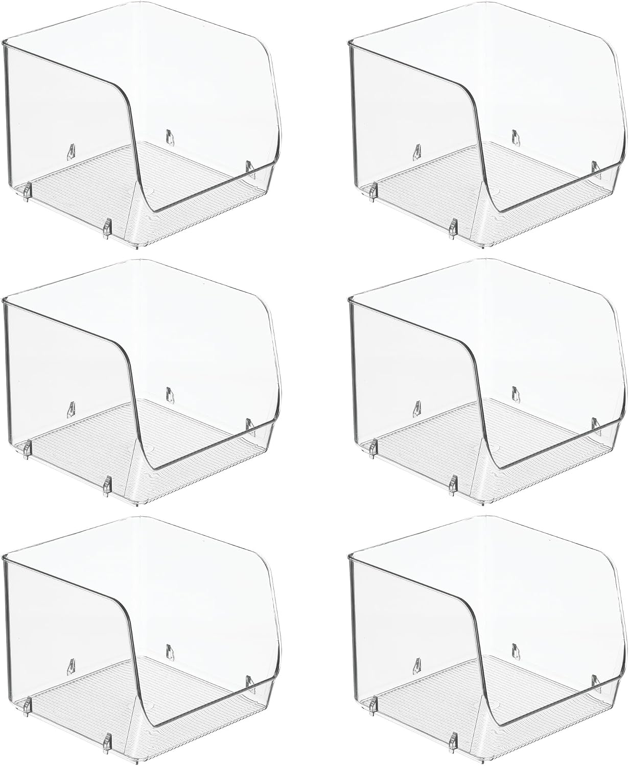 iDesign Stackable Open-Front Storage Bin for Pantry or Household Storage, Clear, Made in USA