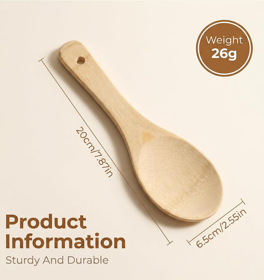2 Pack Rice Paddle, Wooden Rice Spoon, 7.87 in for Cooking