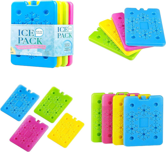 BLUE ELE Macaron-Colored Ice Pack for Lunch Box and Cooler, BPA Free, Reusable and Long Lasting, Slim and Lightweight Design, Set of 4, Fun & Colorful, BE01 Macaron-Colored