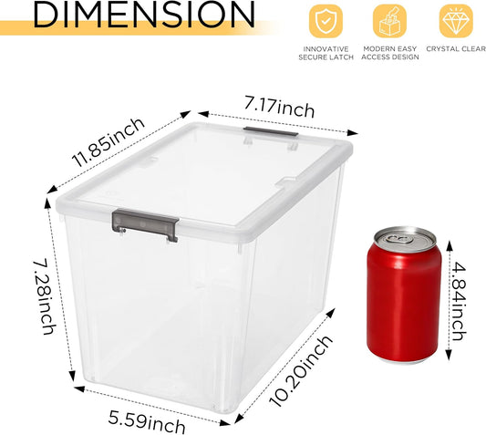 Citylife 6Packs 7.8Qt Plastic Storage Bins with Lids, Clear Organizer | Stackable totes Containers for Craft Supplies, Documents,Garage,Toys,Office and Classroom