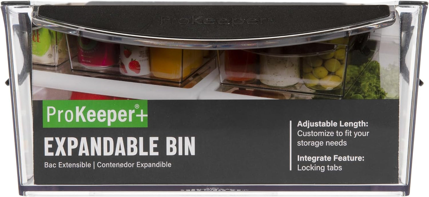 Progressive ProKeeper+ Pantry & Refrigerator Storage Containers – Modular Bins and Organizers (Narrow Stackable Bin, 16.1"L x 4.0"W x 3.6"H)