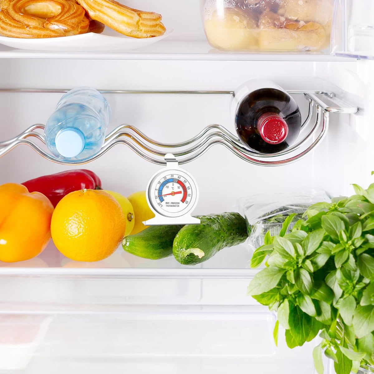 24 Pack Refrigerator Thermometer, Large Dial Dual-Scale Fridge Thermometer