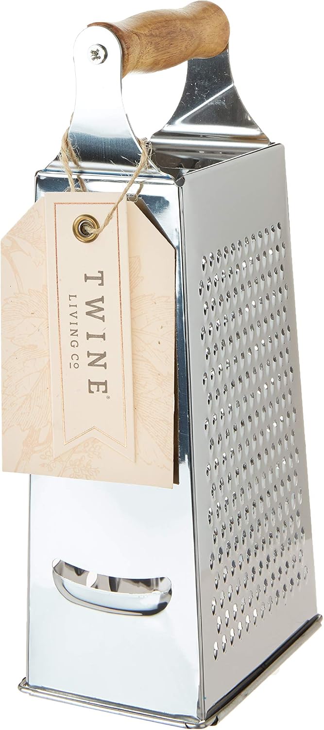 Twine Acacia Cheese Plane Hard Cheese Slicer - Charcuterie Board Cheese Slicer Stainless Steel with Acacia Handle - Set of 1