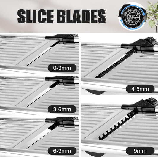 commercial Mandoline Slicer,Stainless Steel Vegetable Slicer,non-slip mandoline slicer for kitchen,Keto,Potato,cucumber,4 Blades & Cut-Resistant Gloves