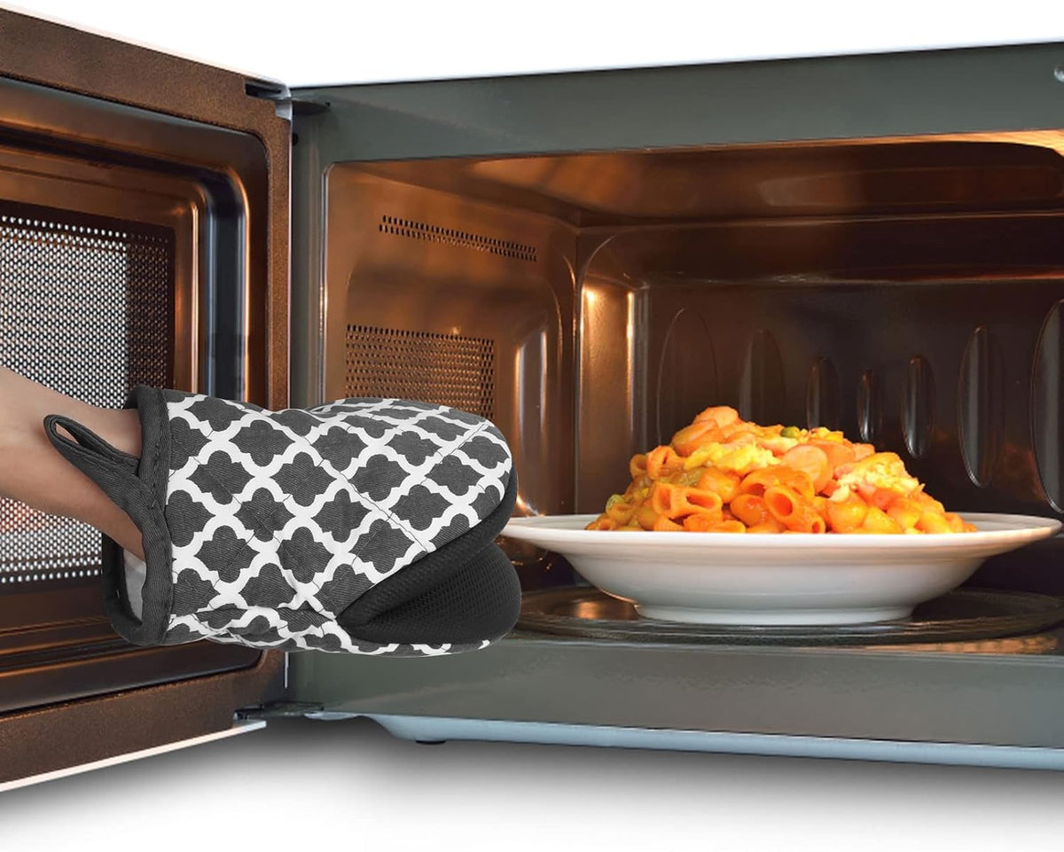 Goldmeet Mini Oven Mitts 2-Pack, 7"x5.5", 500°F Silicone Grip, Gray