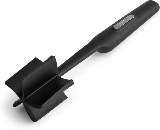 Farberware Meat Chopper and Masher Tool - Nylon Ground Beef Chopper with 5 Pinwheel Blades, Heat Resistant to 450F, Safe for Nonstick Cookware, Dishwasher Safe, Black, 10.75 Inches