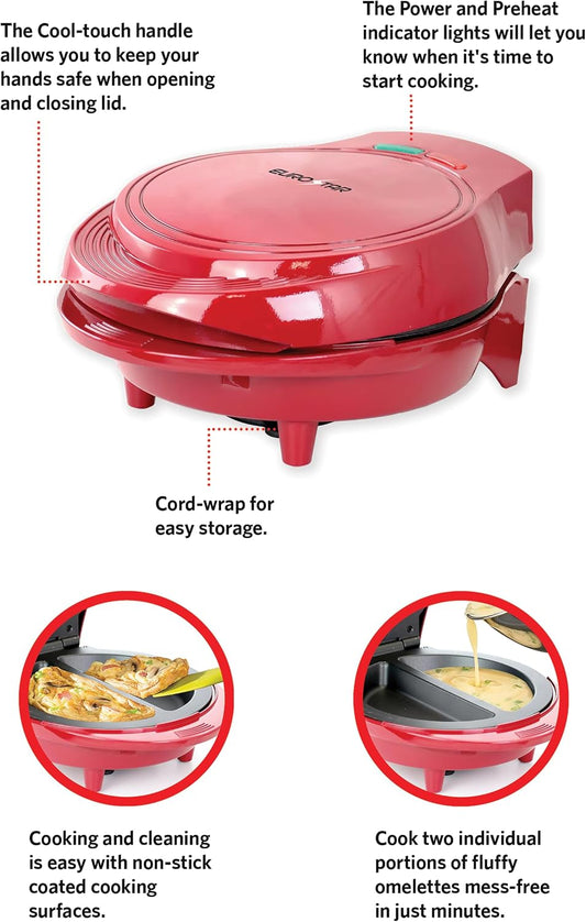 EUROSTAR EOM701R Omelette Maker, Red