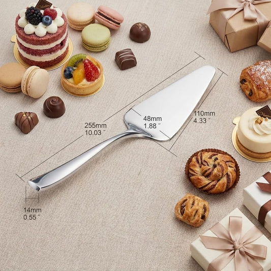 KSENDALO Pie Cake Server, Stainless Steel Pastry Spatula, Serving for Birthday, Wedding, Party, Celebration, Home, Dishwashersafe, Silver